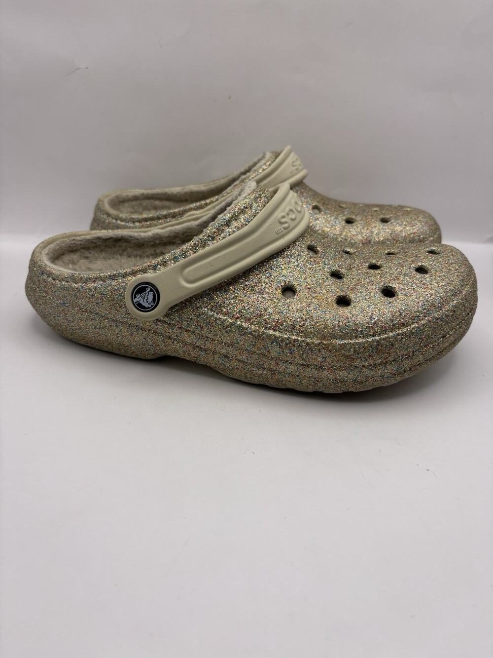 Crocs Classic Glitter Fleece Lined Clogs Women Size 9